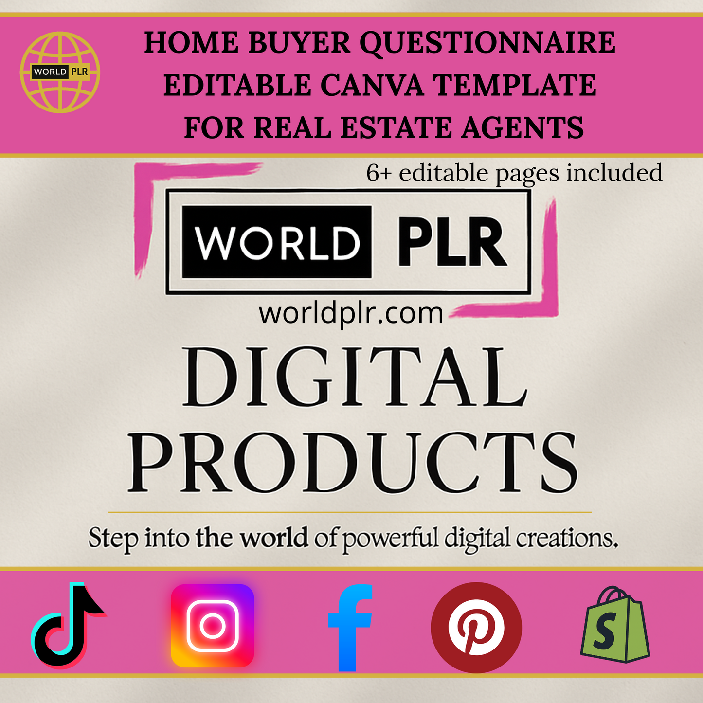 Home Buyer Questionnaire Editable Canva Template for Real Estate Agents