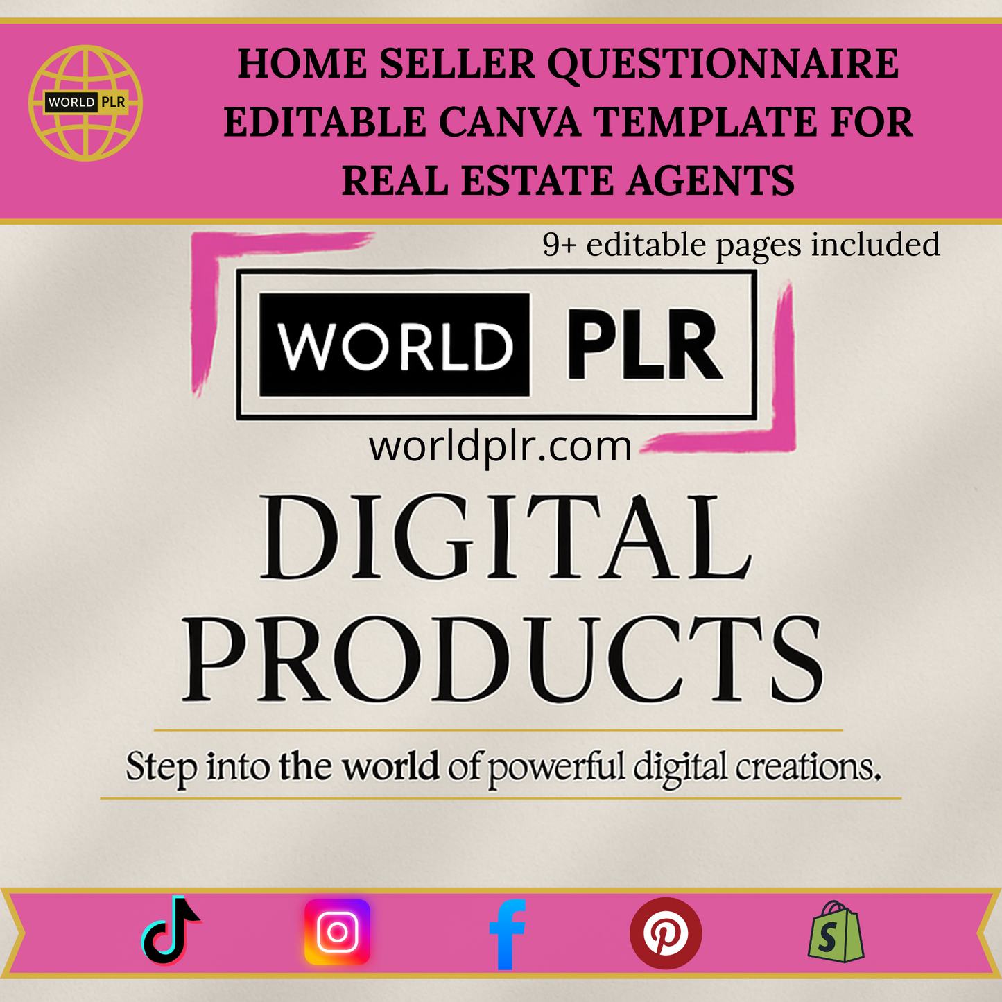 Home Seller Questionnaire Editable Canva Template for Real Estate Agents