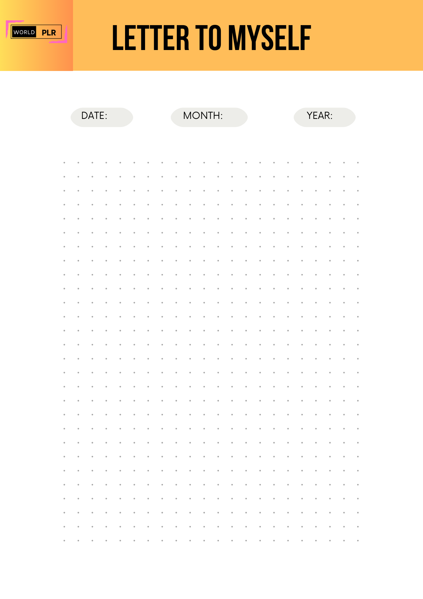 Journal Sheet - Letter to Myself