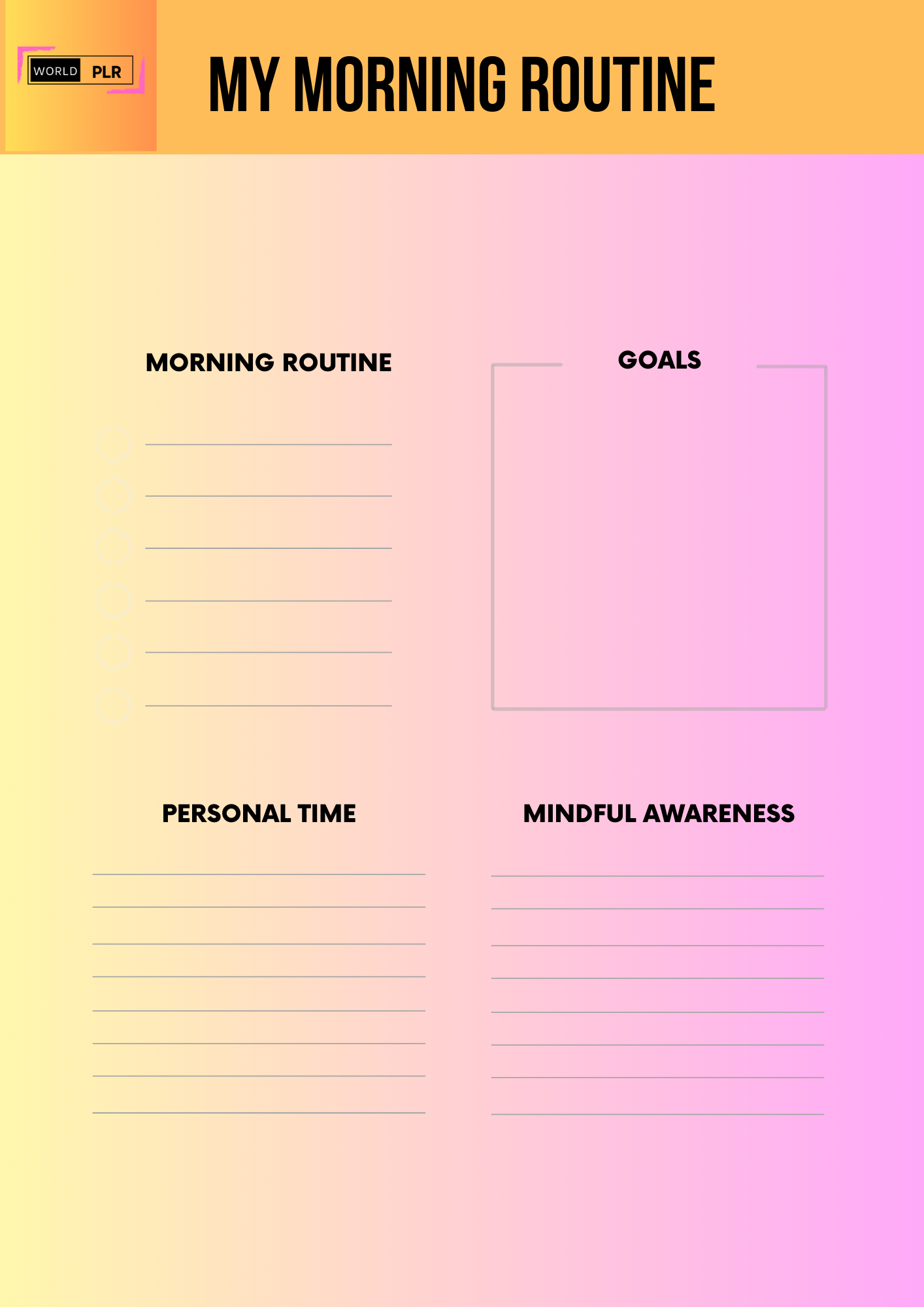 Journal Sheet - My Morning Routine