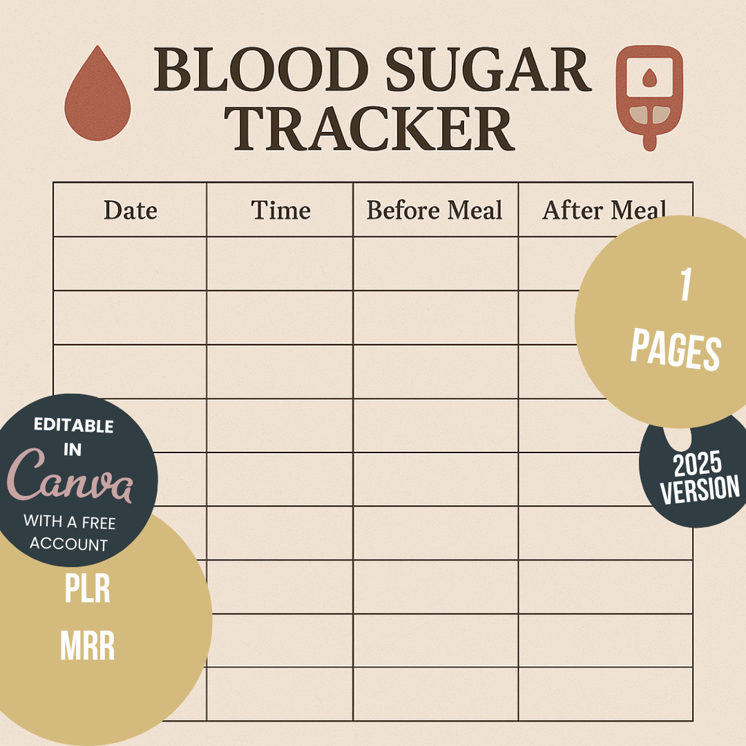 Journal Sheet - Blood Sugar Tracker