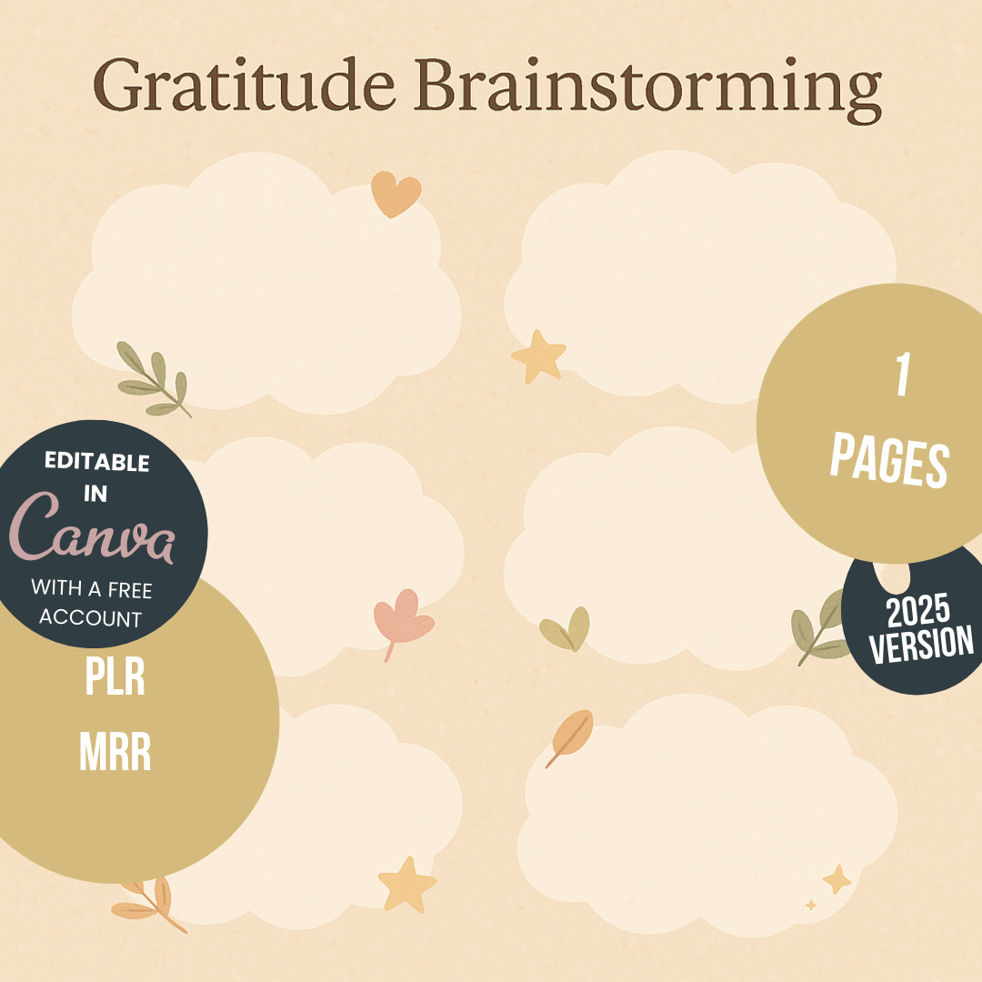 Journal Sheet - Gratitude Brainstorming