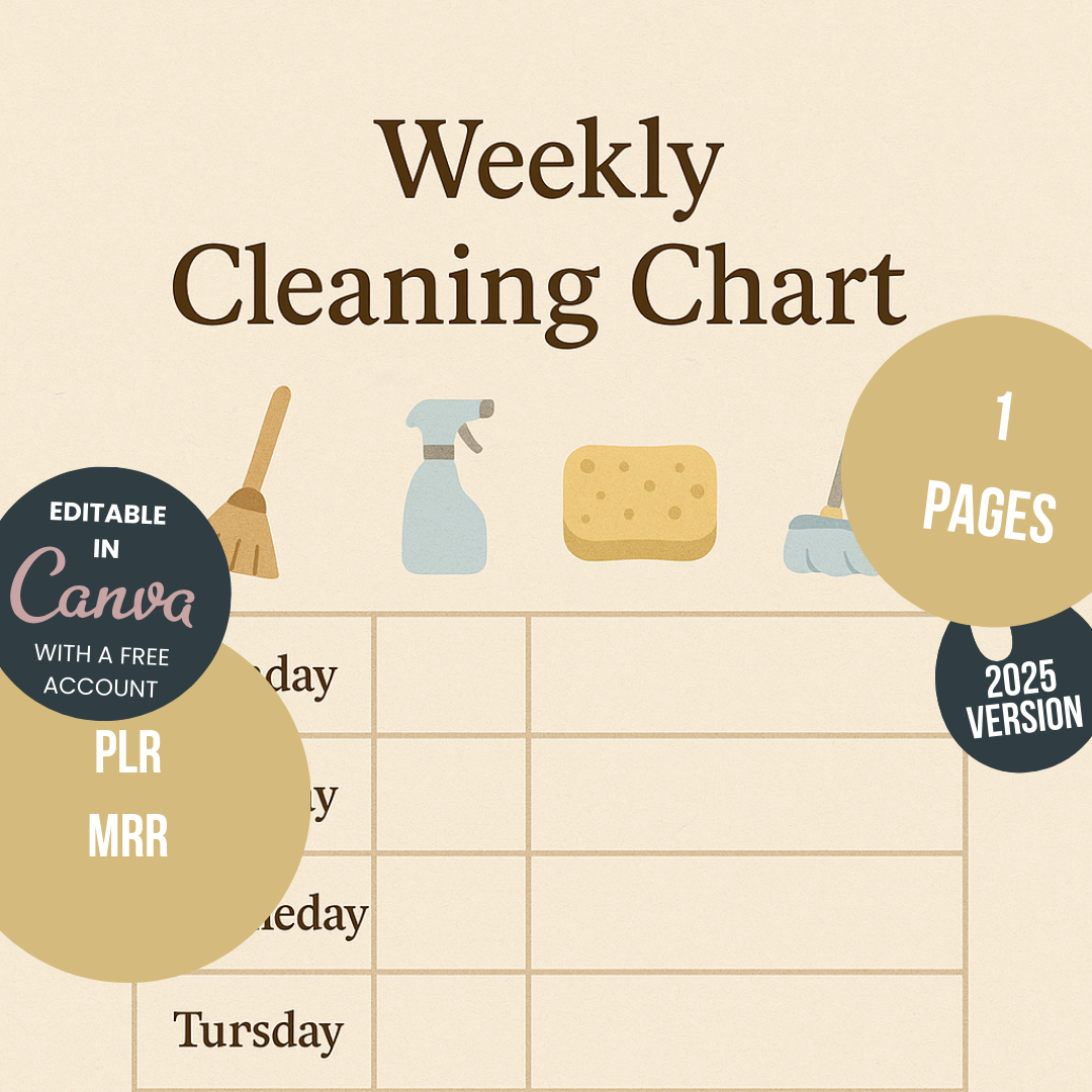 Journal Sheet - Weekly Cleaning Chart