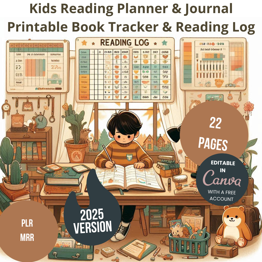 Planificador y diario de lectura para niños. Rastreador de libros imprimible y registro de lectura.