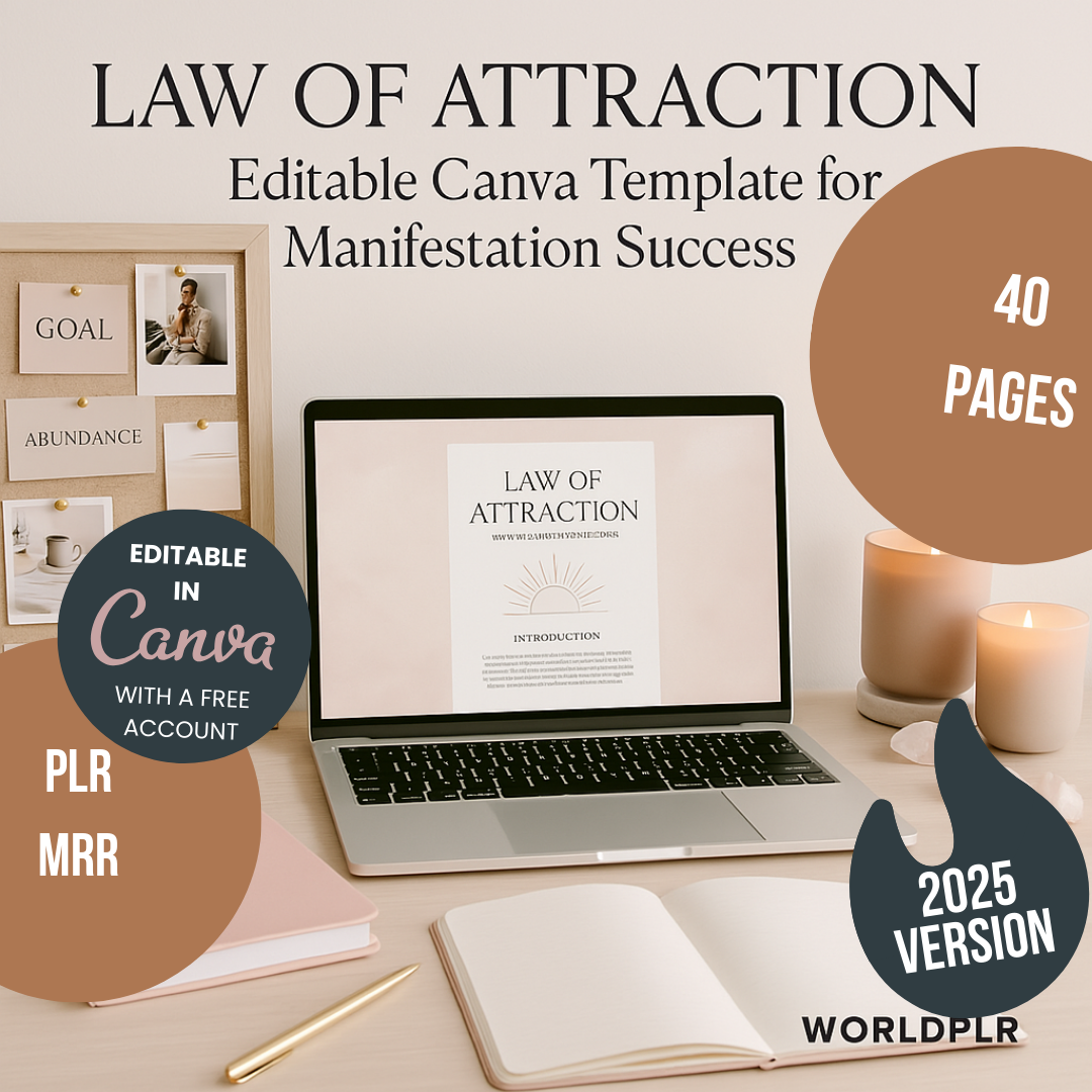 Law of Attraction Editable Canva Template for Manifestation Success