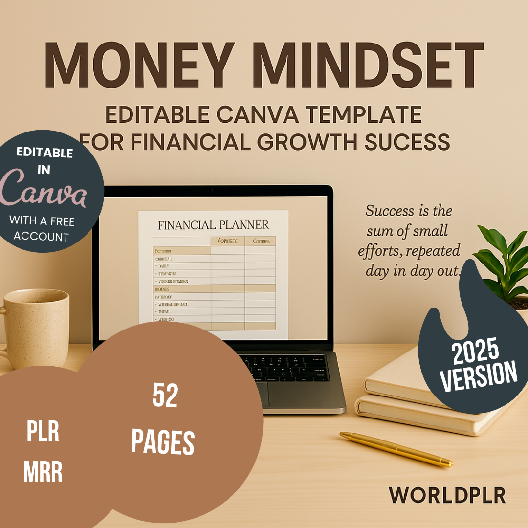 Money Mindset Editable Canva Template for Financial Growth Success