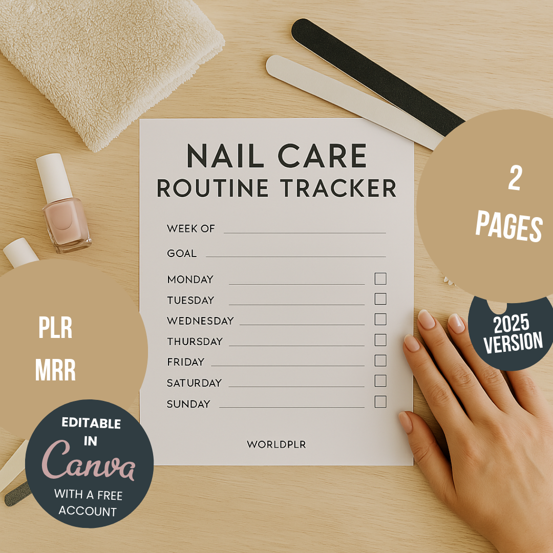 Nail Care Routine Tracker Template Canva Editable