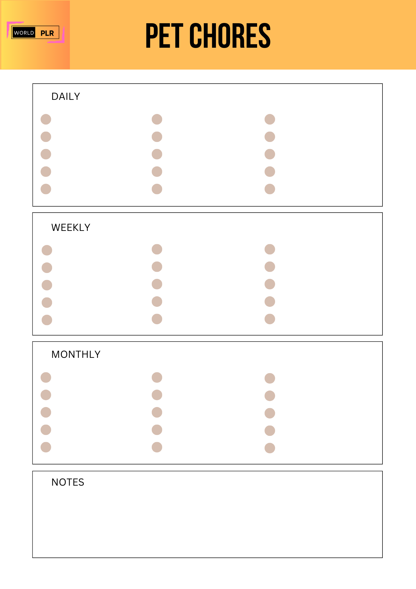 Pet Chores Log