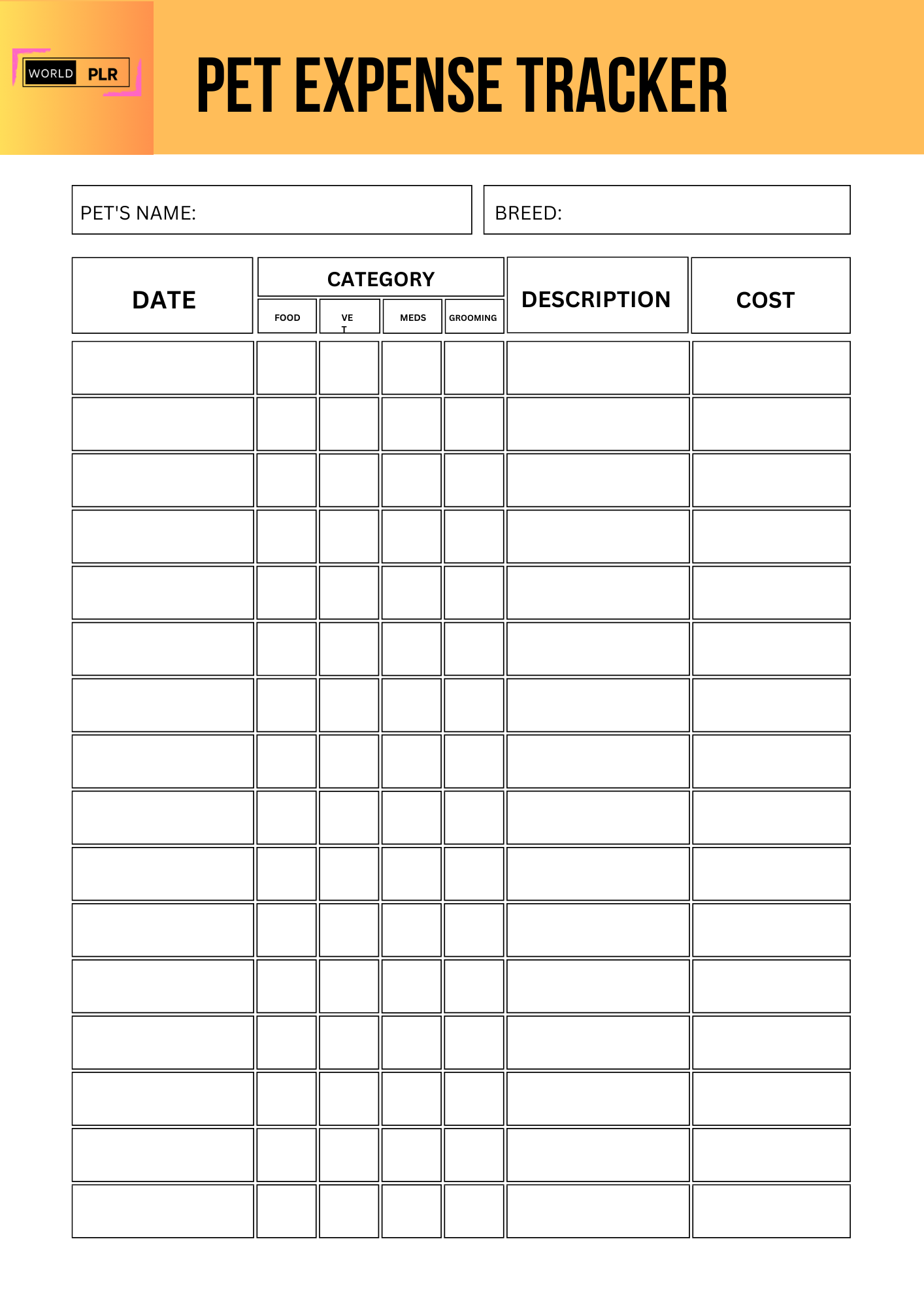 Pet Expense Tracker