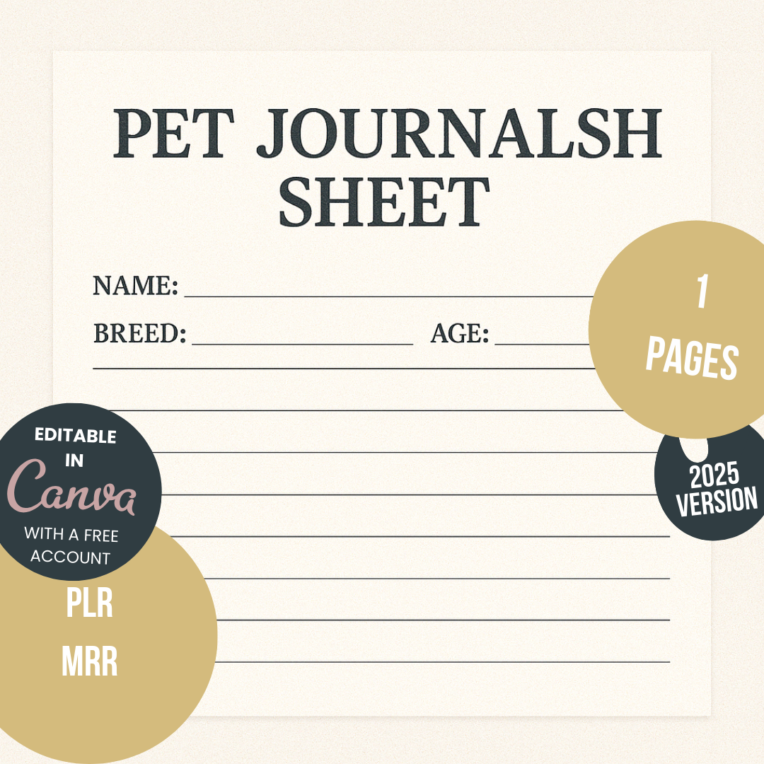 Pet Journal Sheet