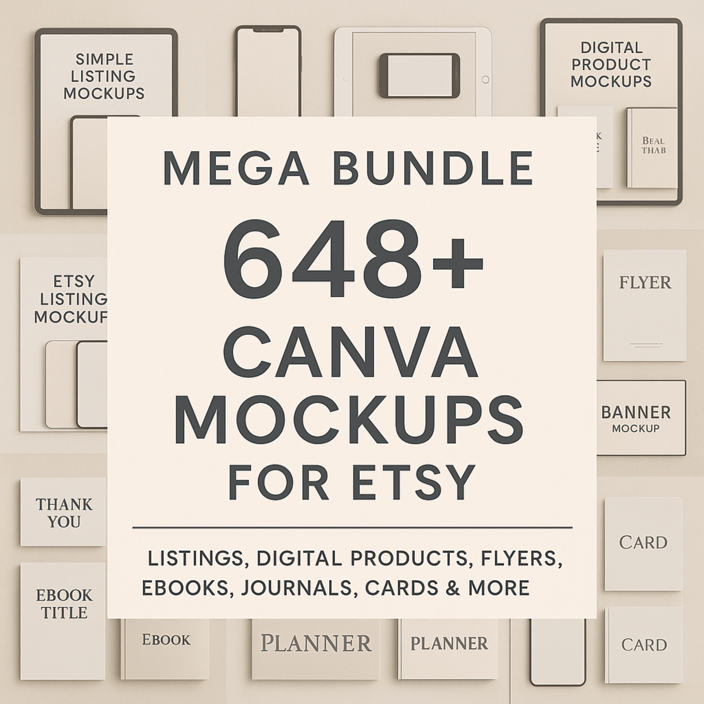 Mockup Bundle Canva for Etsy and your business – PLR-MRR 648 Unique Templates to Elevate Your Digital Product Sales on Etsy and Beyond!