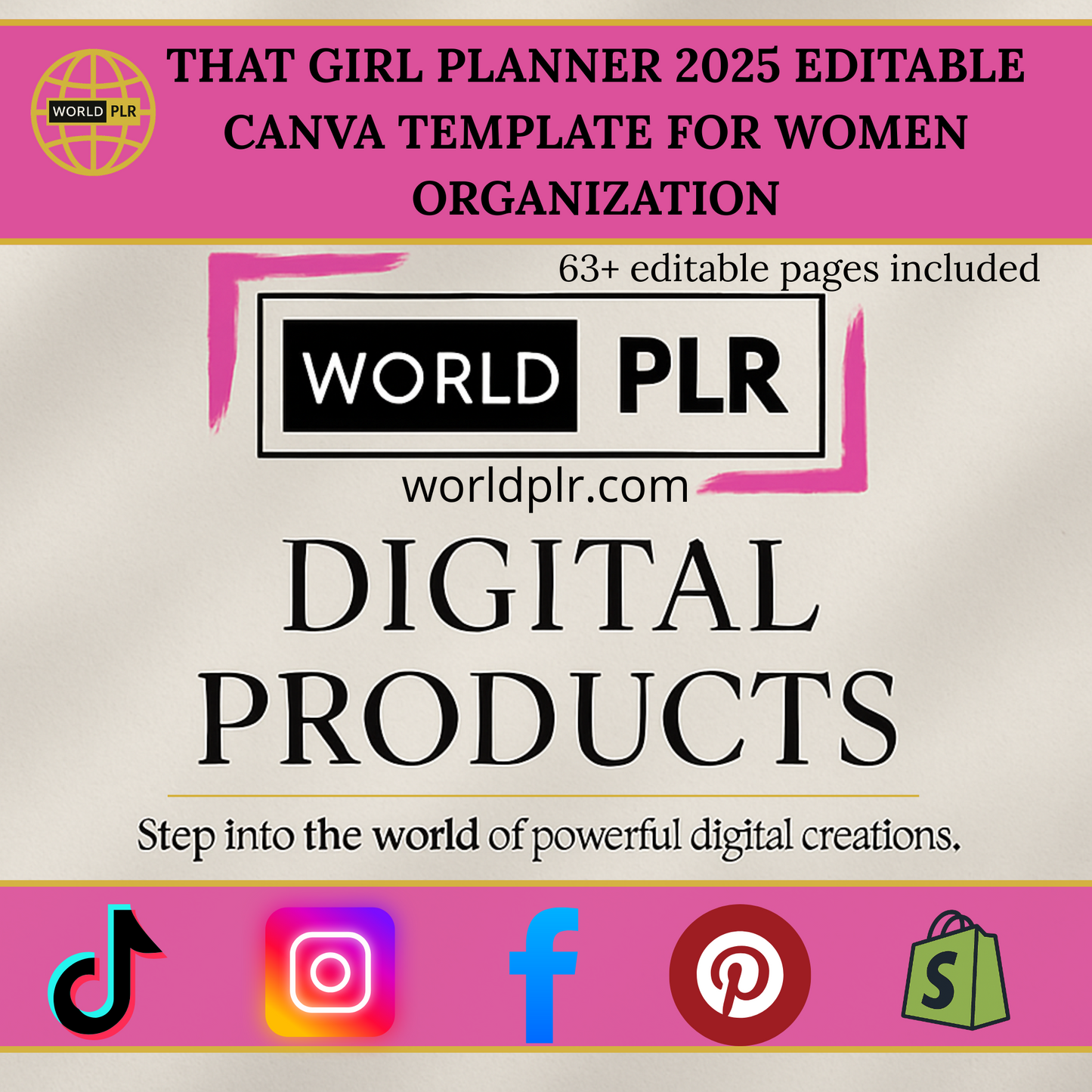 That Girl Planner 2025 Editable Canva Template for Women Organization