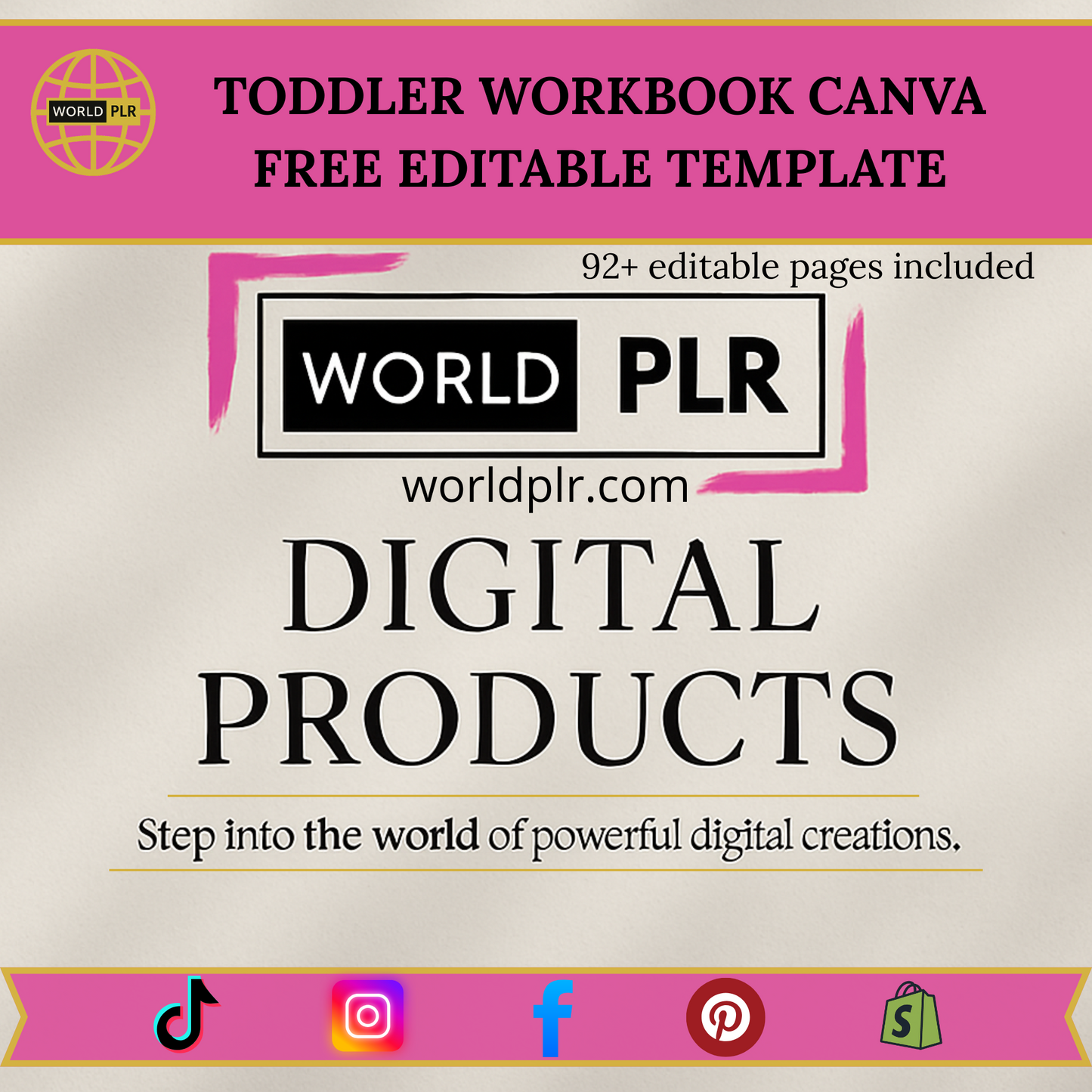 Toddler Workbook Canva Free Editable Template