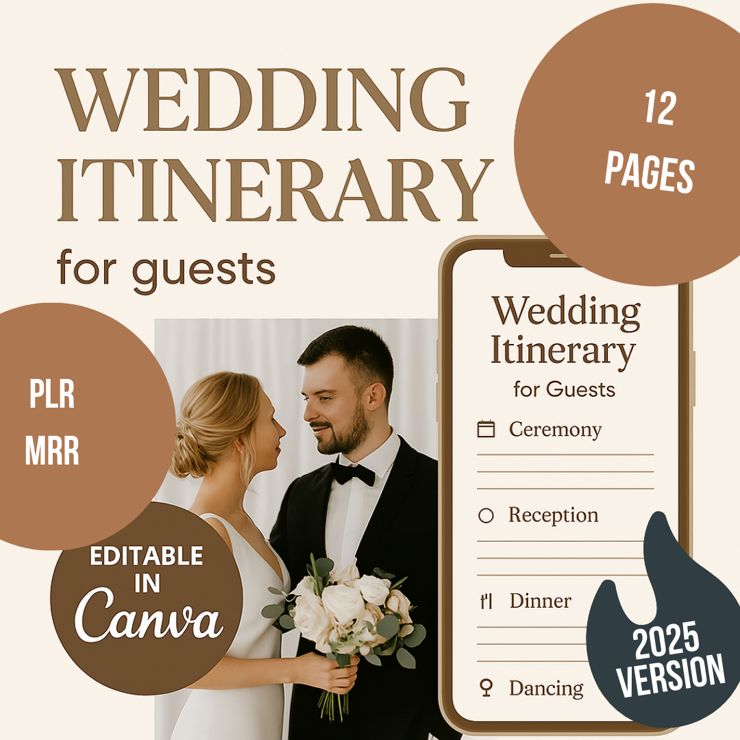 Wedding Itinerary for Guests Mobile Editable Canva Template Events