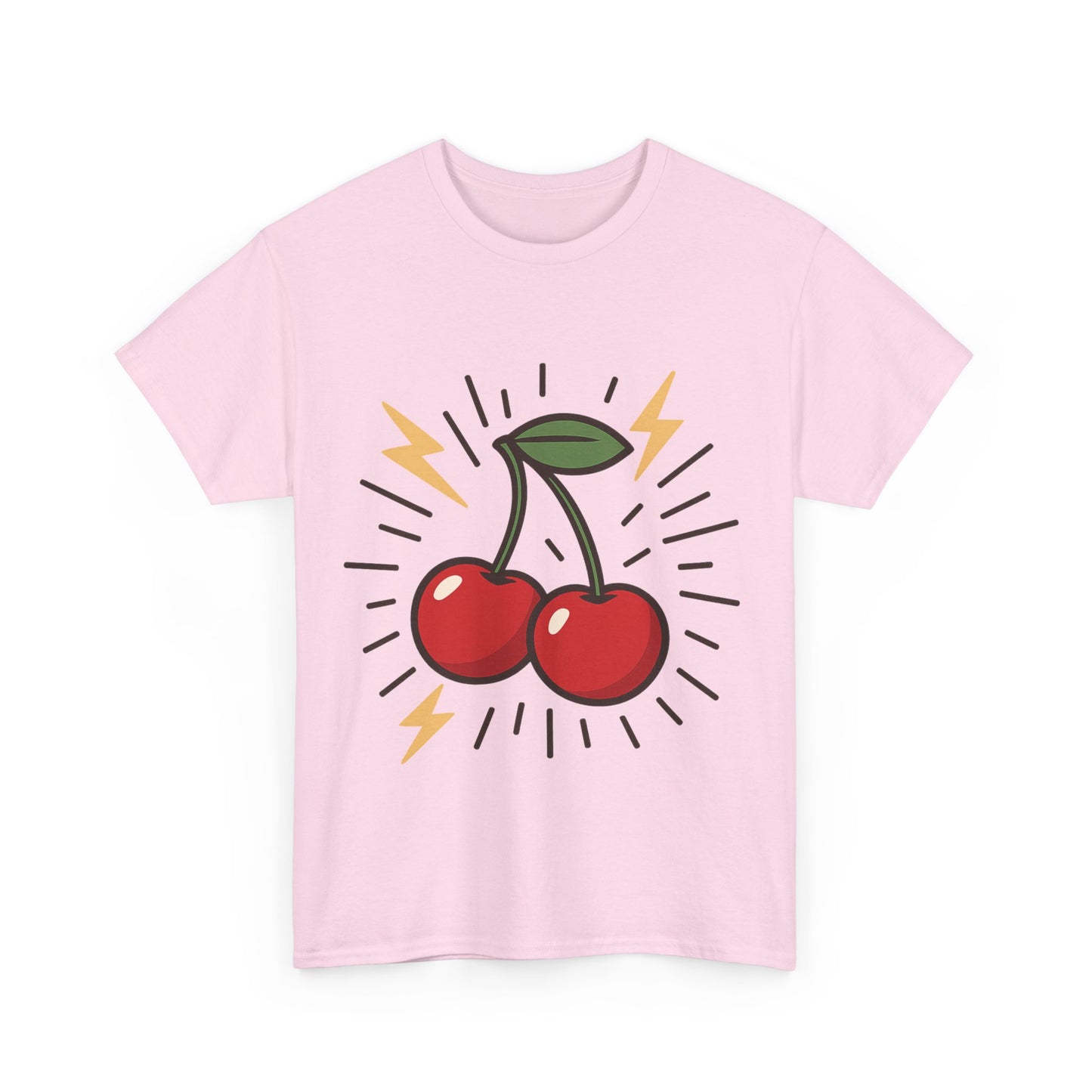 Cherry Energy Italian Design Art Power Burst Fruit with Lightning Style