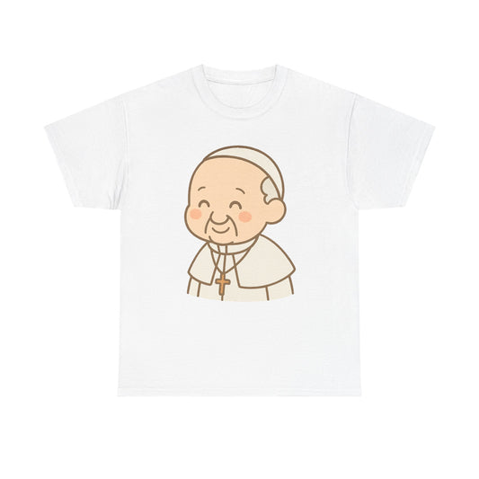 Cute Kawaii Pope Francis Illustration | Peaceful Pastel Transparent Art