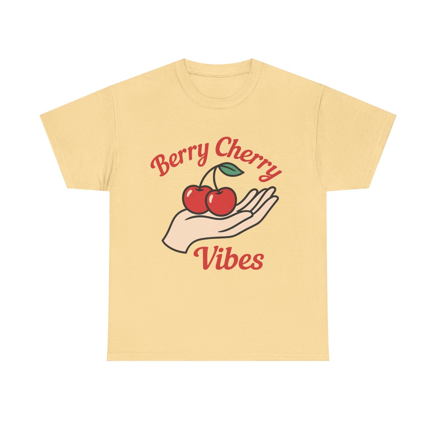 Berry Cherry Vibes Italian Design Art Hand Offering Cherry Retro Style
