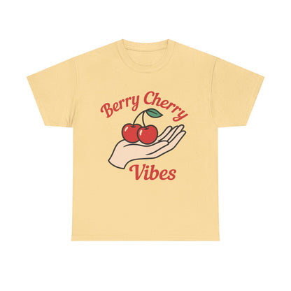 Berry Cherry Vibes Italian Design Art Hand Offering Cherry Retro Style