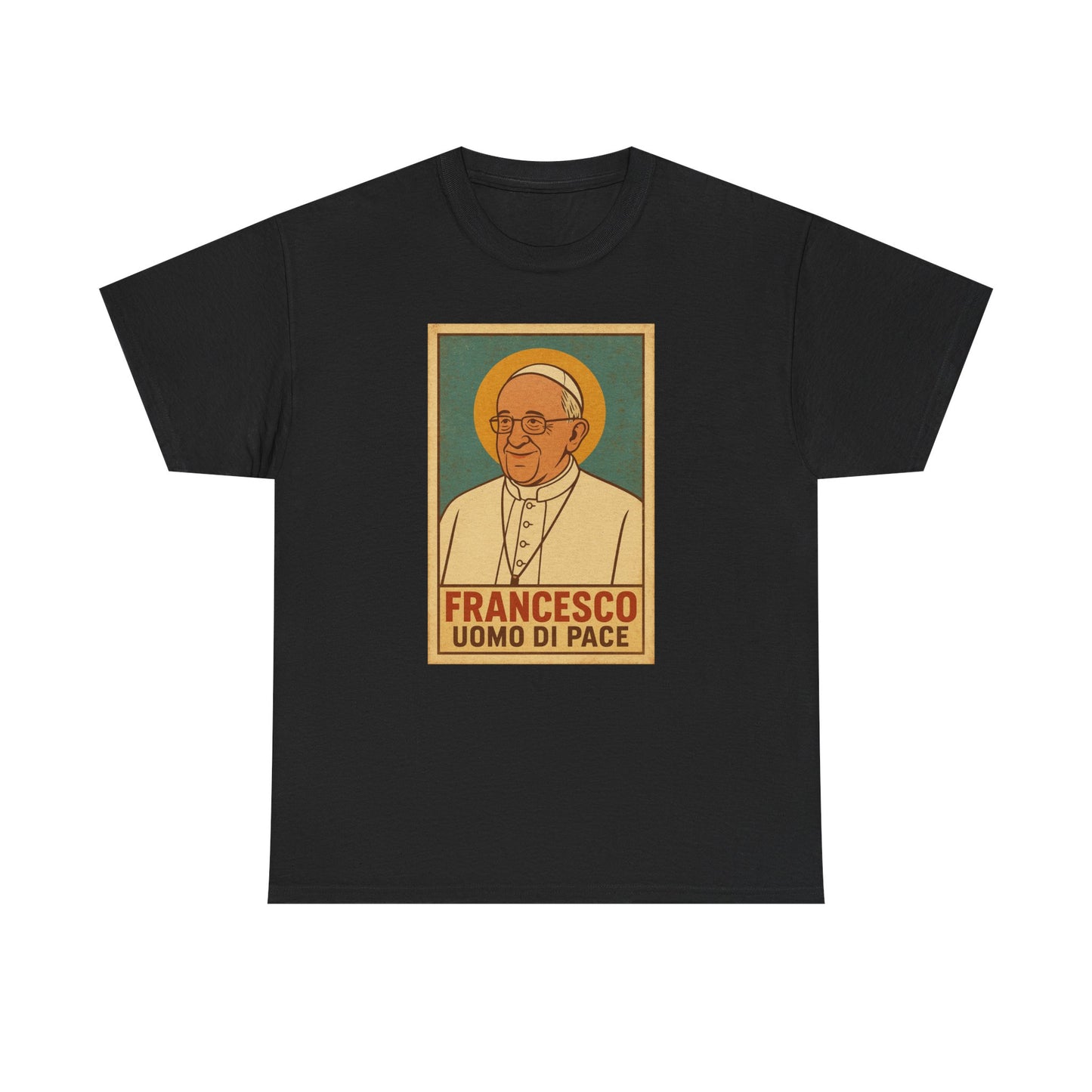 Francis Man of Peace | Retro Poster Illustration of Pope Francis