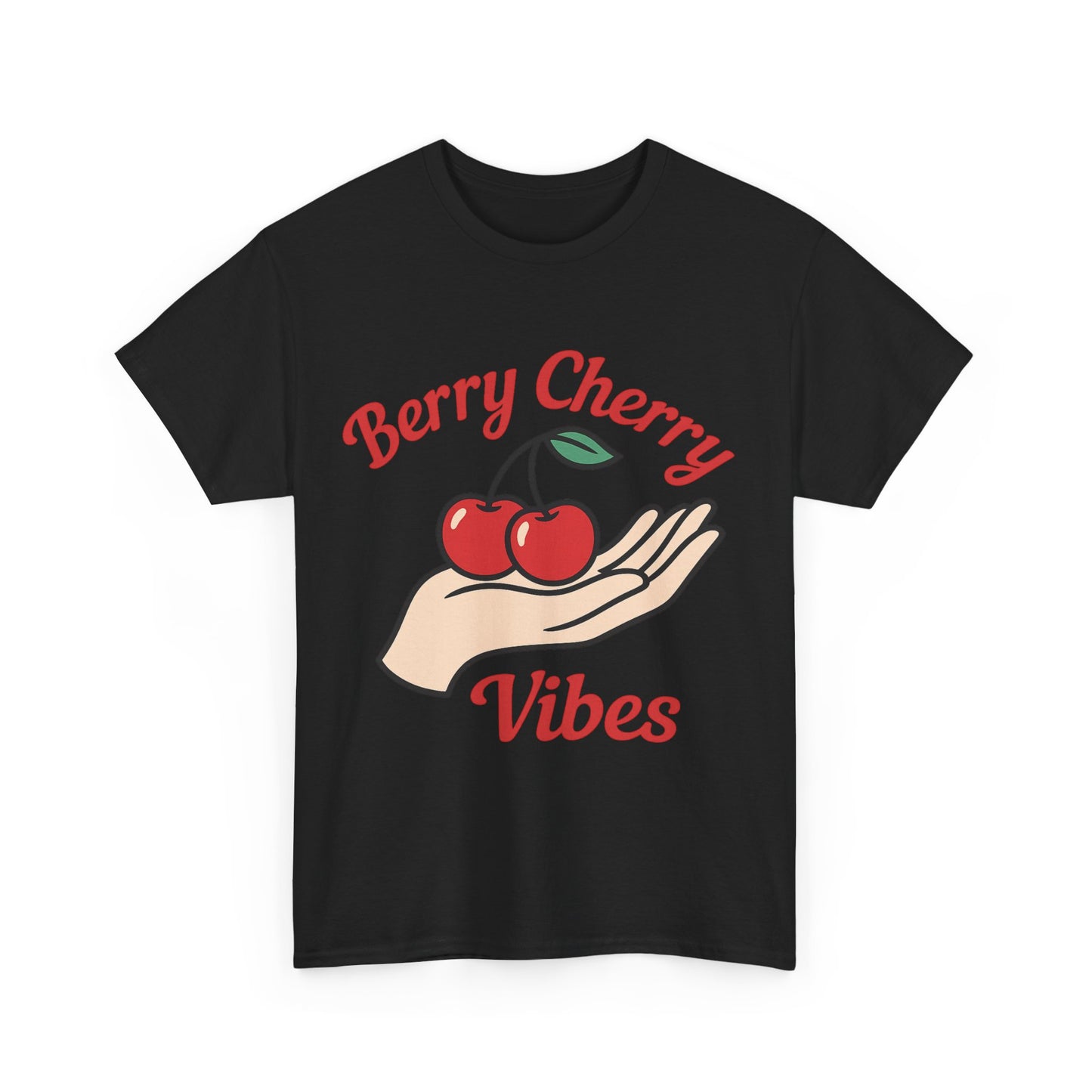 Berry Cherry Vibes Italian Design Art Hand Offering Cherry Retro Style