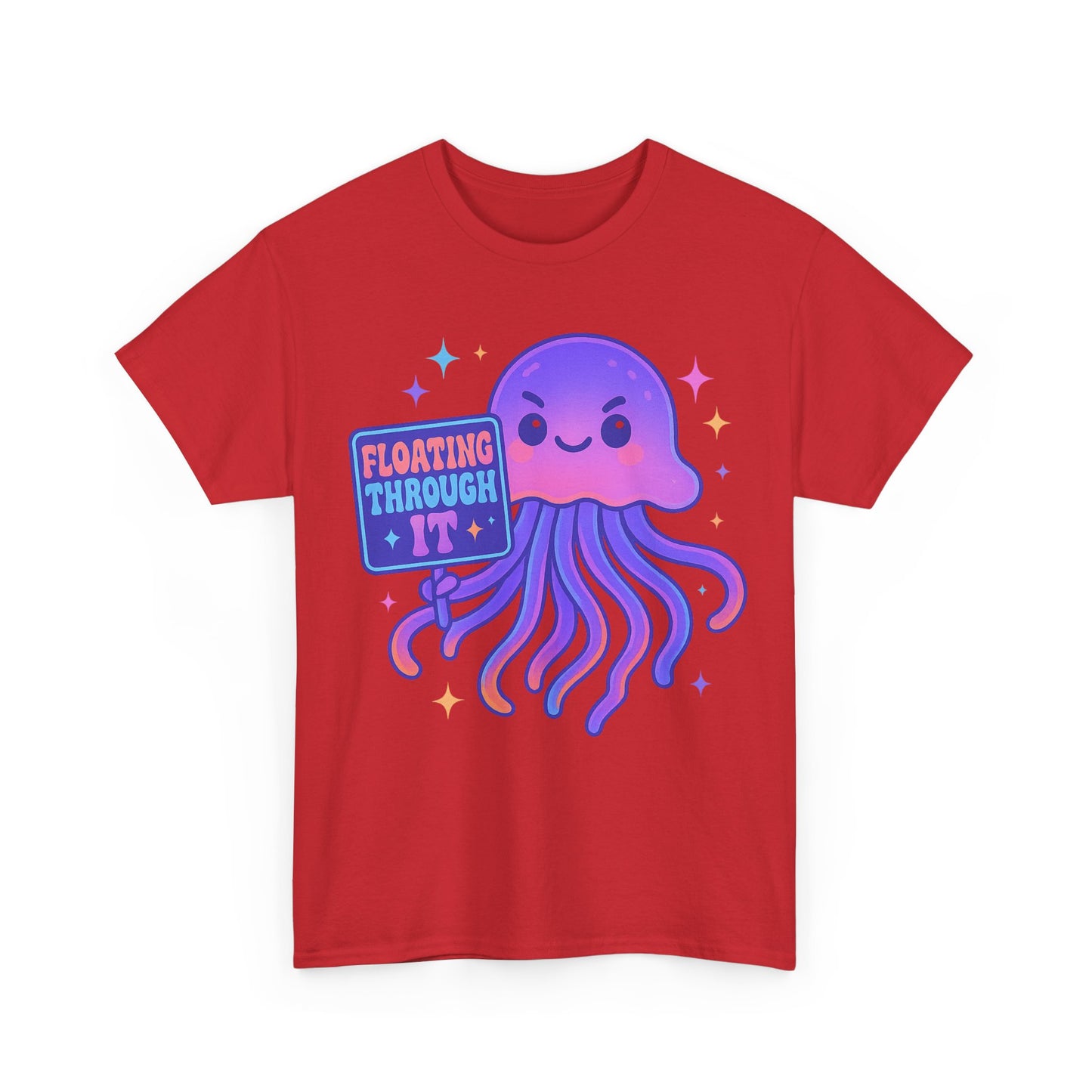 Floating Through It Kawaii Empowered Jellyfish Neon Sign Shirt Design