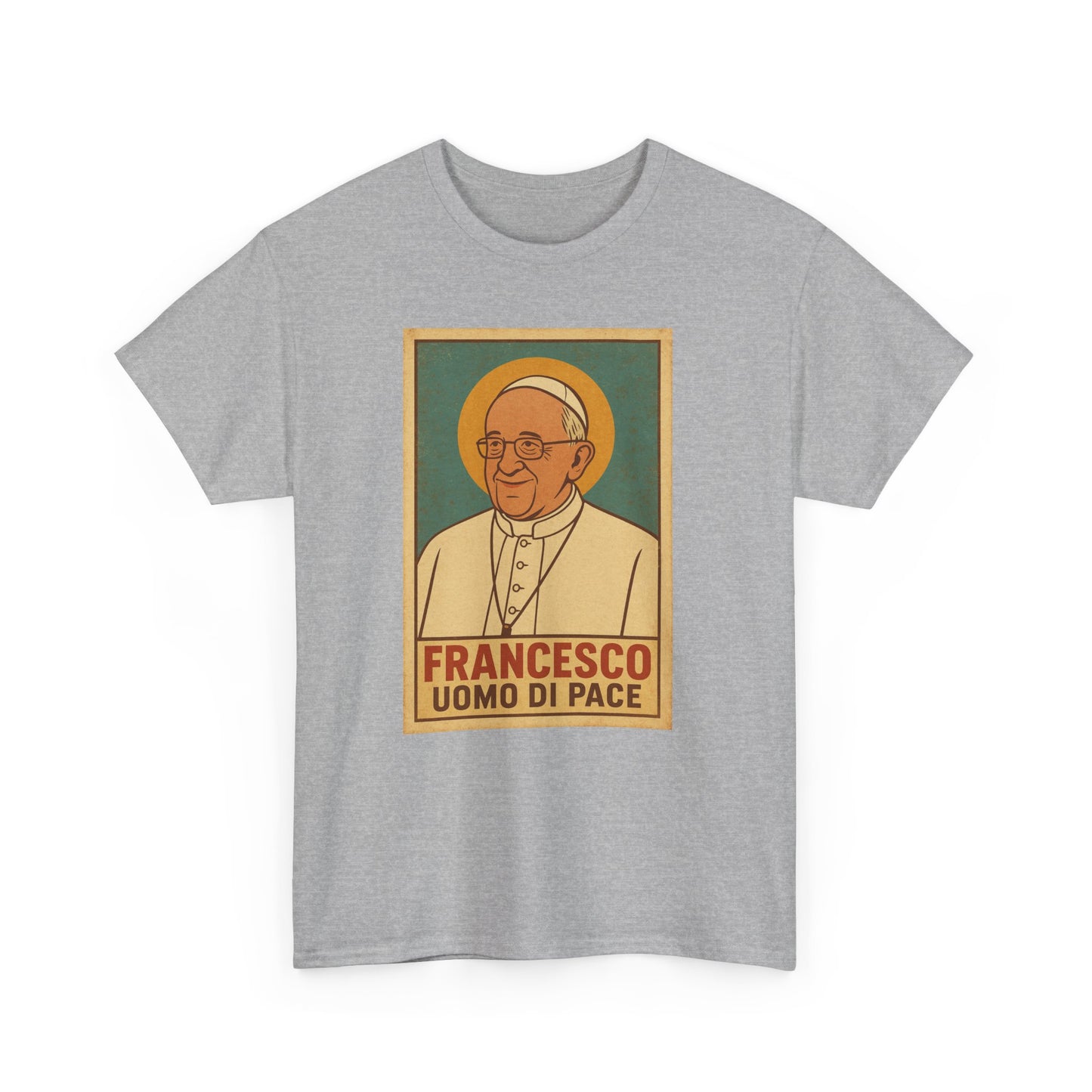 Francis Man of Peace | Retro Poster Illustration of Pope Francis