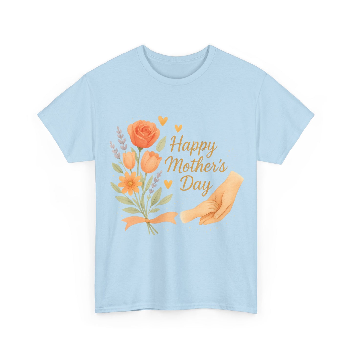 Happy Mother's Day Floral Hands Watercolor Quote Illustration