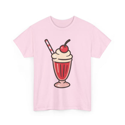 Cherry Soda Float Italian Design Art Retro Diner Milkshake with Whipped Cream and Cherry