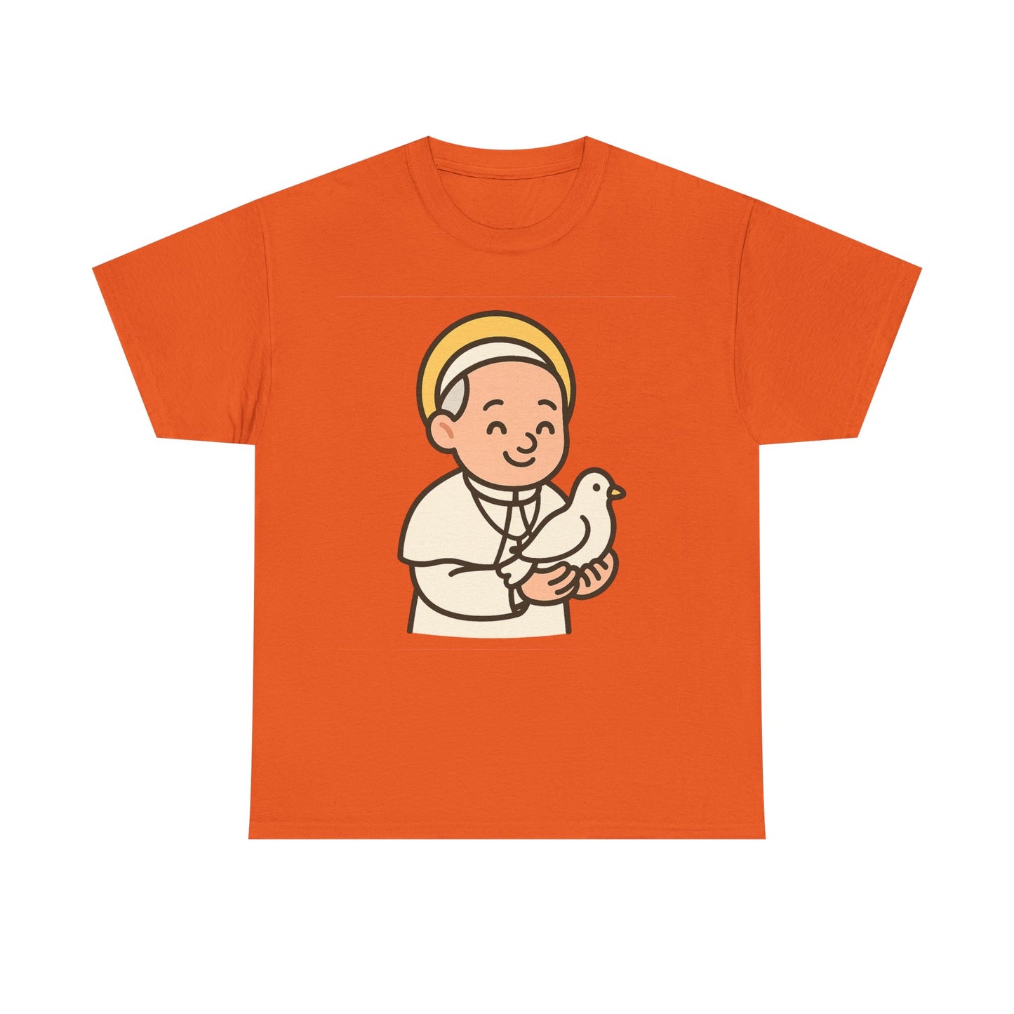 Kawaii Pope Francis with Dove Transparent Background Tribute Illustration