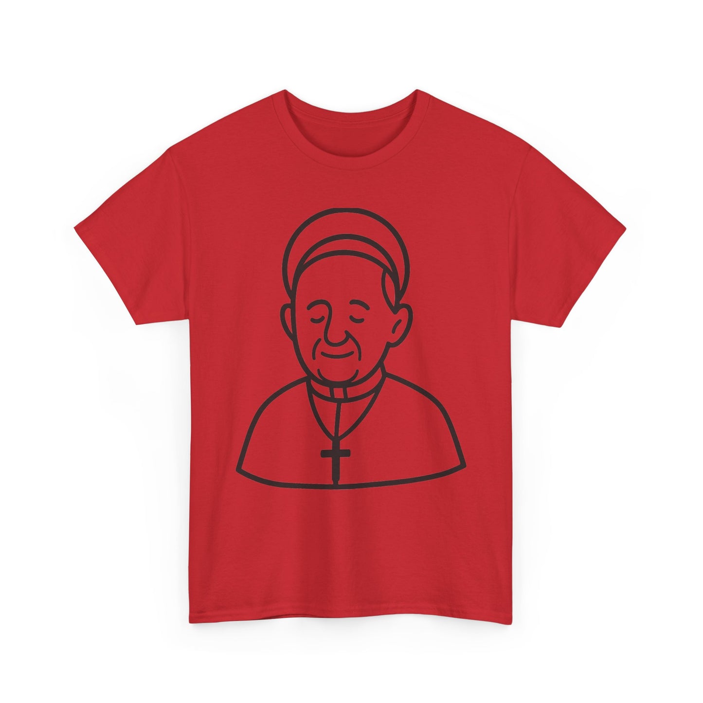 Simple Line Art Pope Francis with Halo | Transparent Minimal Outline