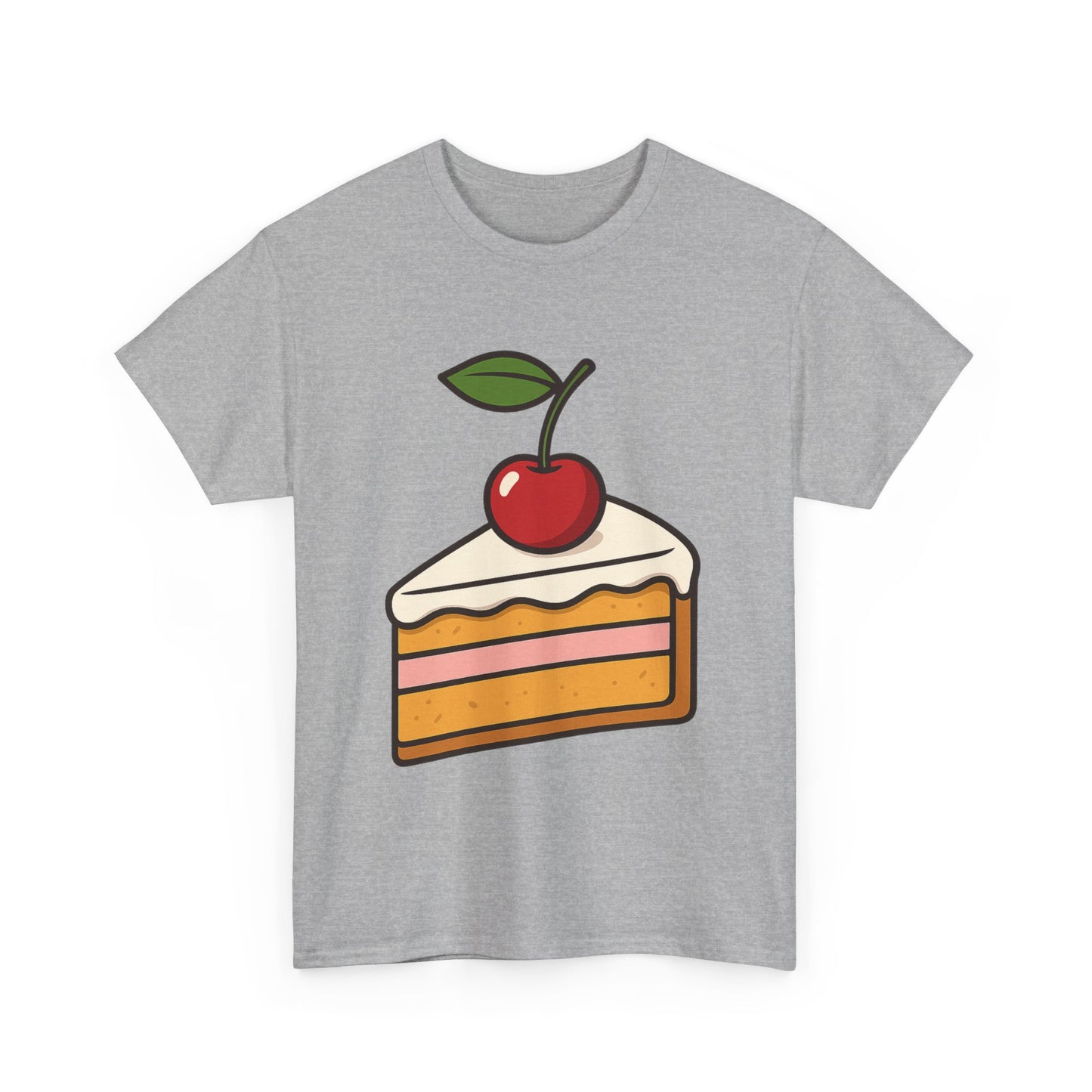 Cherry on Top Italian Design Art  Cute Cake Slice with Glossy Fruit