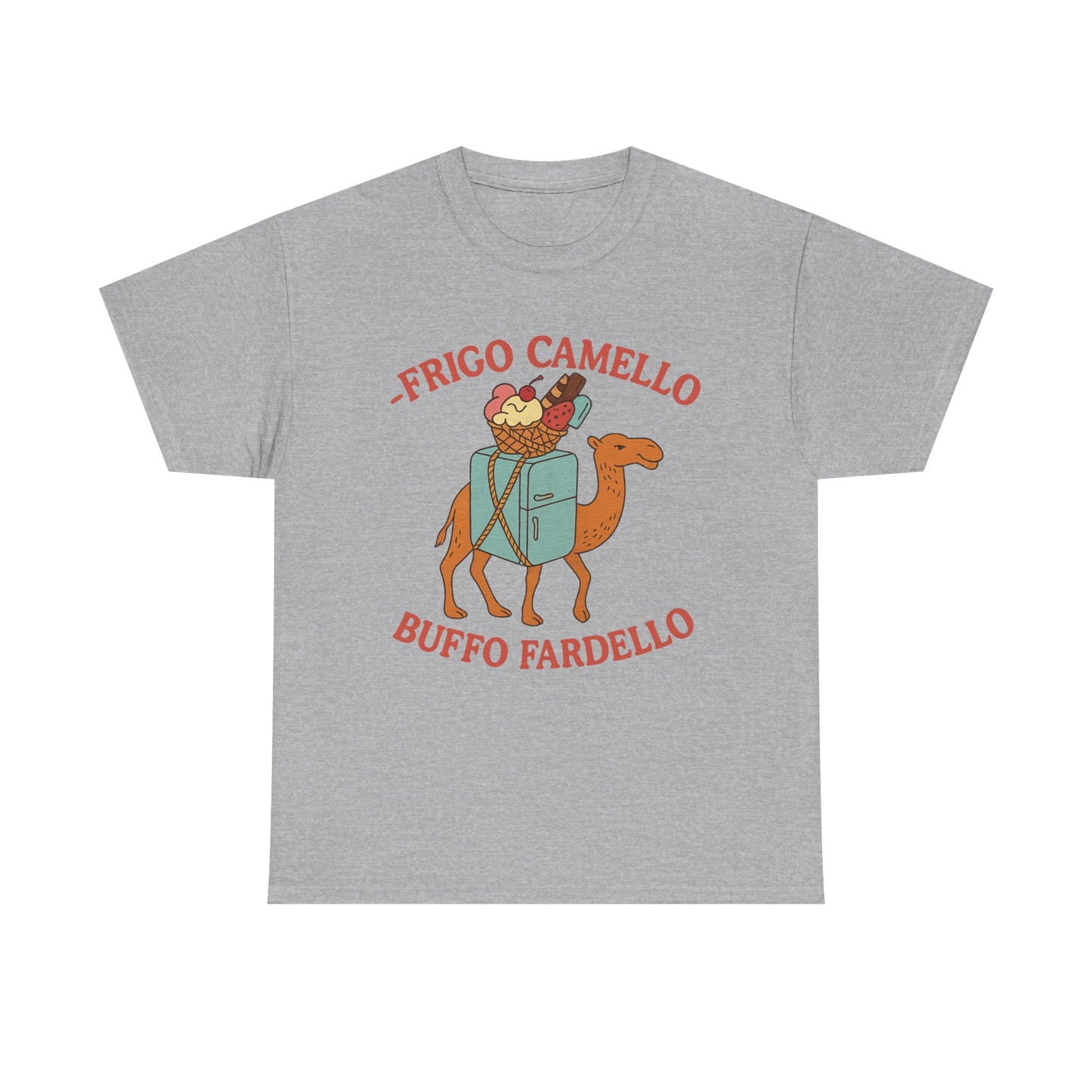 Camiseta con el divertido meme "Fridge Camel Burden" y el divertido meme "Cerebro italiano podrido"