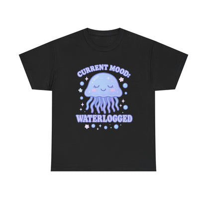 Current Mood Waterlogged Kawaii Jellyfish Pastel Bubble T-Shirt Design