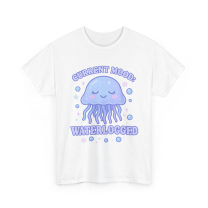 Current Mood Waterlogged Kawaii Jellyfish Pastel Bubble T-Shirt Design