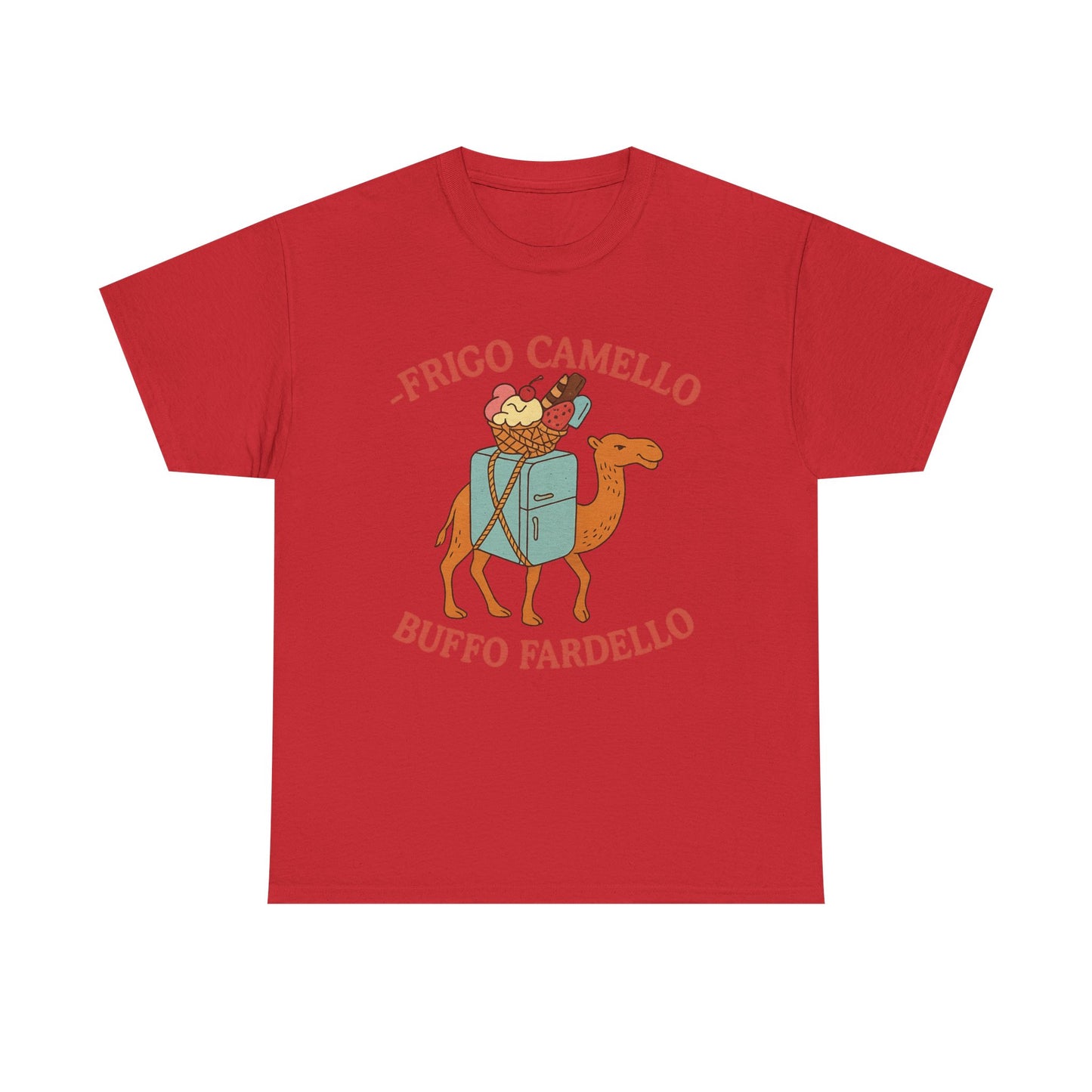 Camiseta con el divertido meme "Fridge Camel Burden" y el divertido meme "Cerebro italiano podrido"