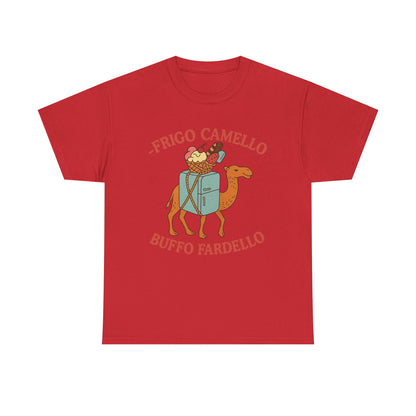Camiseta con el divertido meme "Fridge Camel Burden" y el divertido meme "Cerebro italiano podrido"