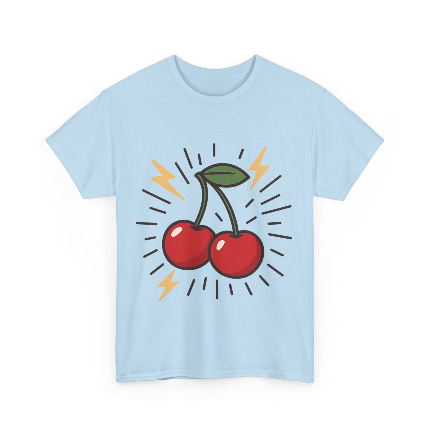 Cherry Energy Italian Design Art Power Burst Fruit with Lightning Style
