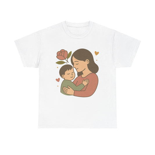Mom and Me Hug Floral Retro Mother's Day Illustration