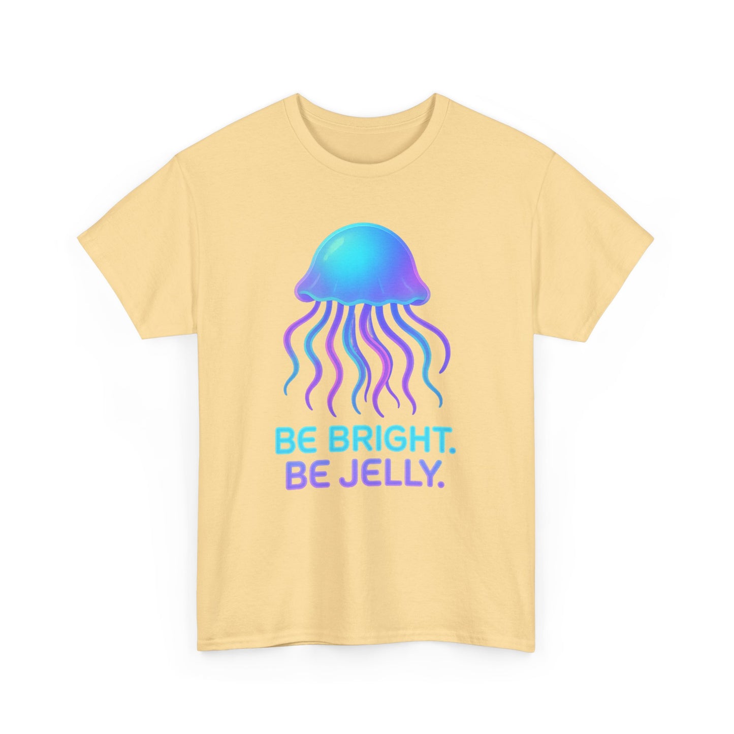 Be Bright Be Jelly  Neon Glow Jellyfish Aesthetic T-Shirt Art
