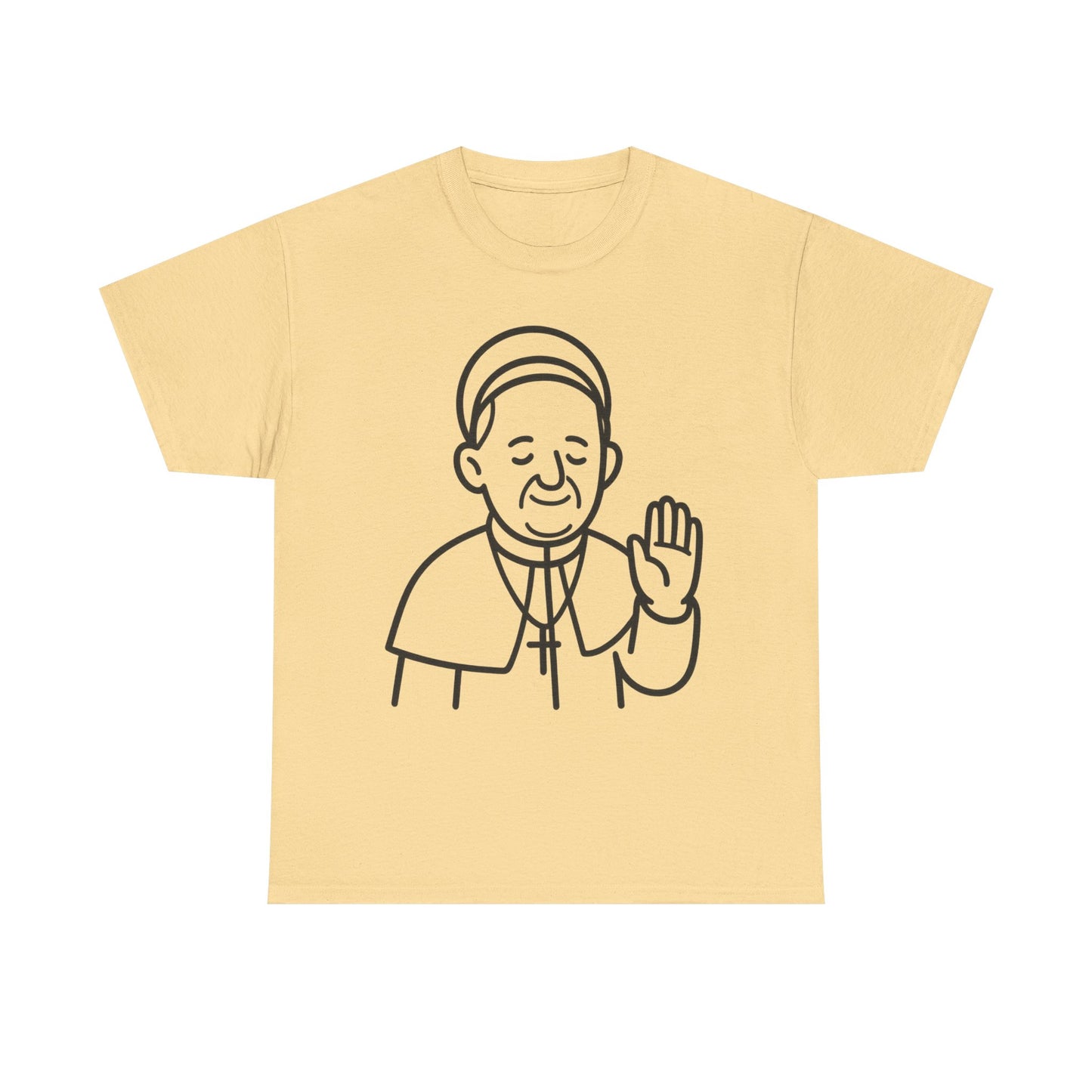 Minimalist Line Art Pope Francis Blessing | Transparent Outline Design