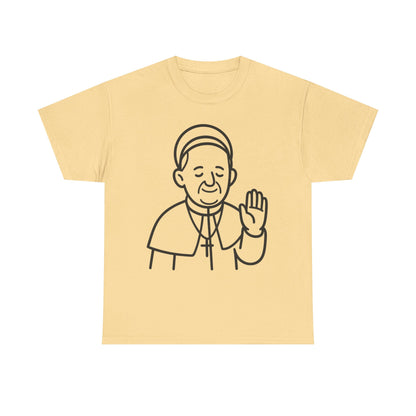 Minimalist Line Art Pope Francis Blessing | Transparent Outline Design