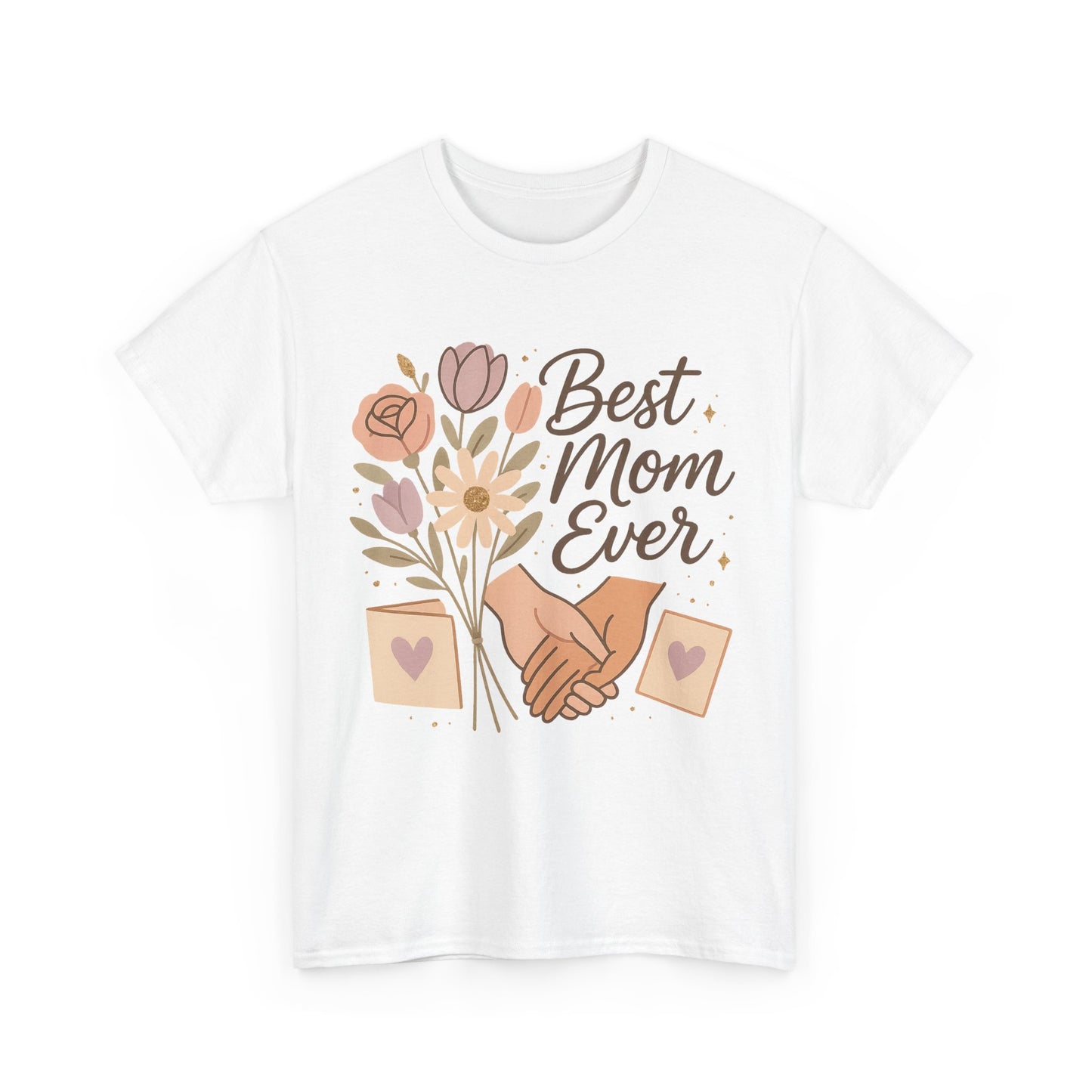 Best Mom Ever Floral Hands Vintage Mother's Day Illustration