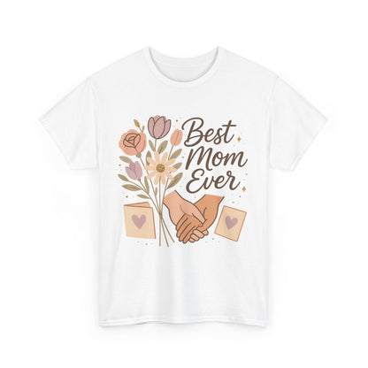 Best Mom Ever Floral Hands Vintage Mother's Day Illustration
