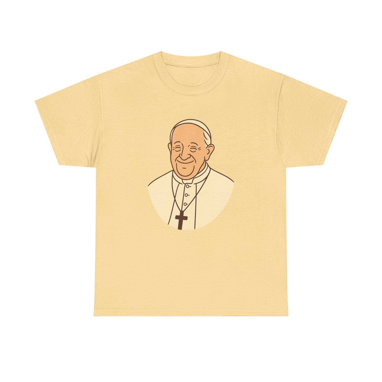 Kawaii Minimal Pope Francis Portrait | Soft Color Transparent Illustration