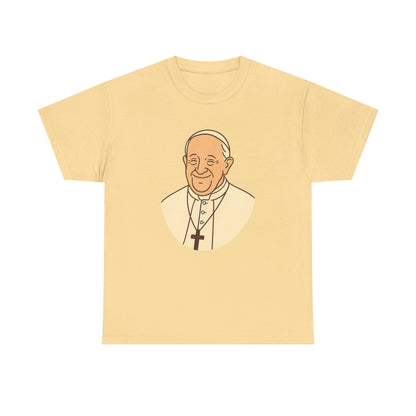 Kawaii Minimal Pope Francis Portrait | Soft Color Transparent Illustration