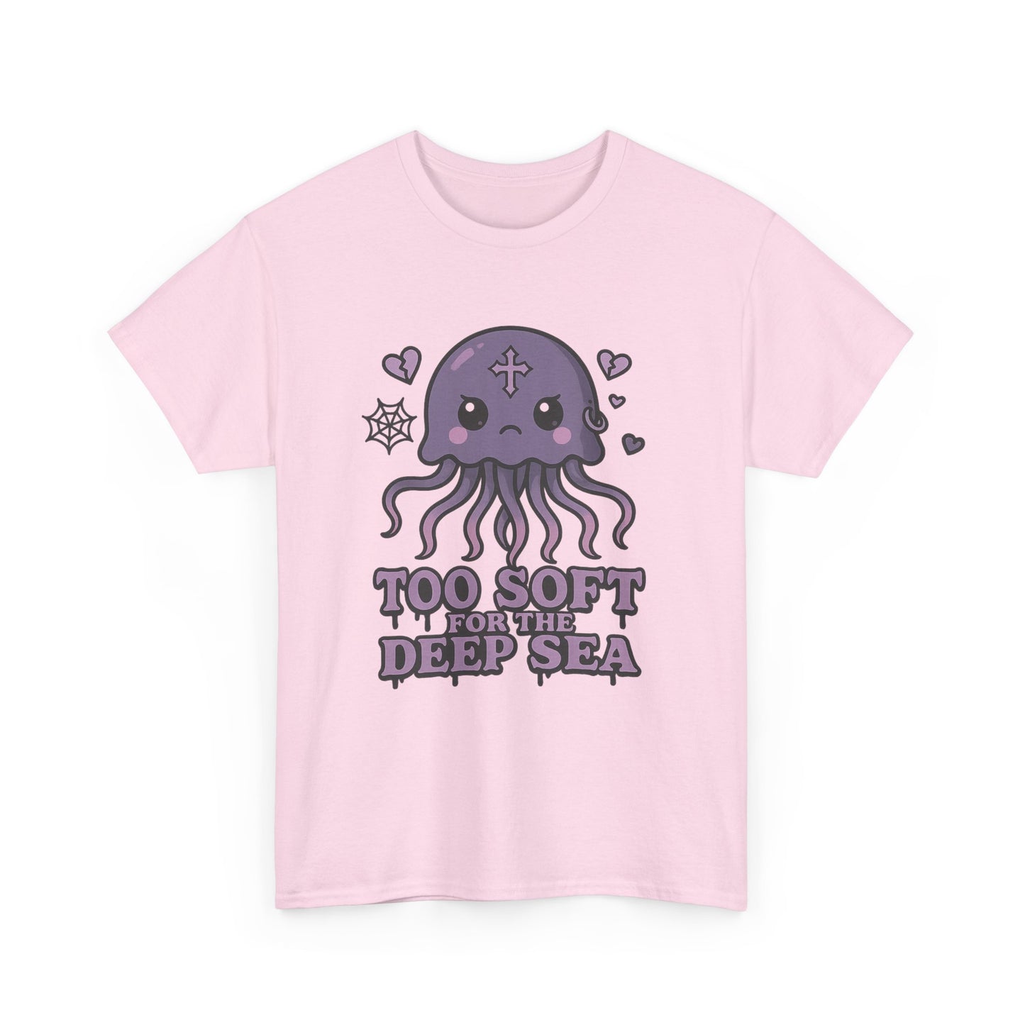 Too Soft for the Deep Sea  Pastel Goth Jellyfish T-Shirt Design
