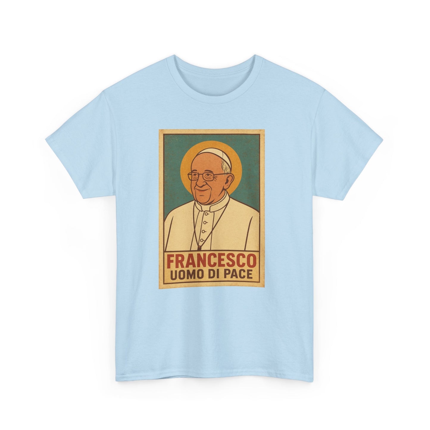Francis Man of Peace | Retro Poster Illustration of Pope Francis