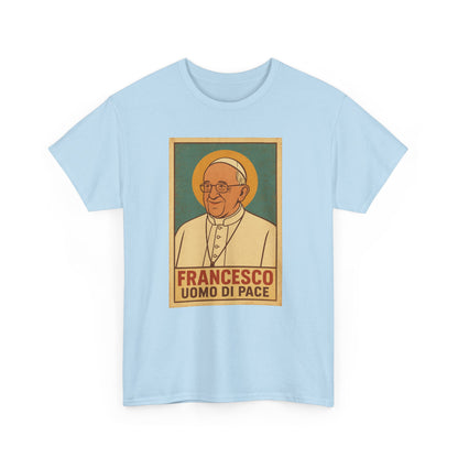 Francis Man of Peace | Retro Poster Illustration of Pope Francis