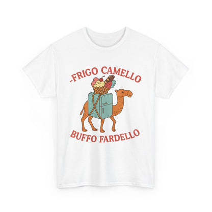 Camiseta con el divertido meme "Fridge Camel Burden" y el divertido meme "Cerebro italiano podrido"