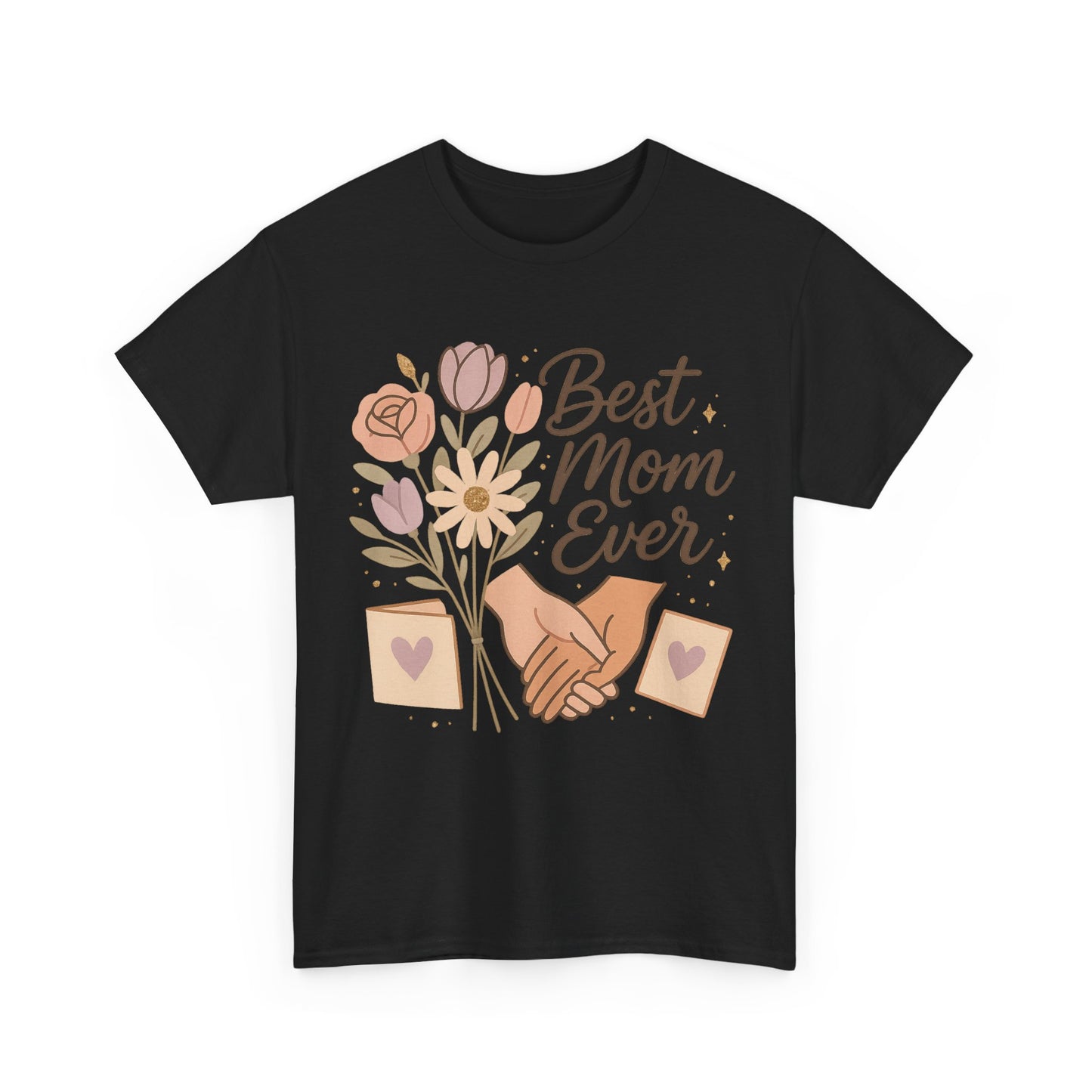 Best Mom Ever Floral Hands Vintage Mother's Day Illustration
